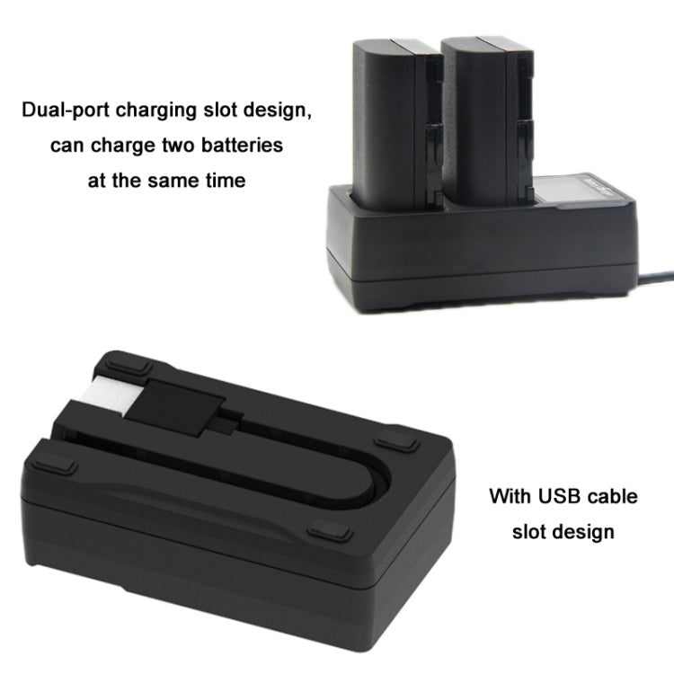 USB LCD Dual Charger Camera Battery Charger