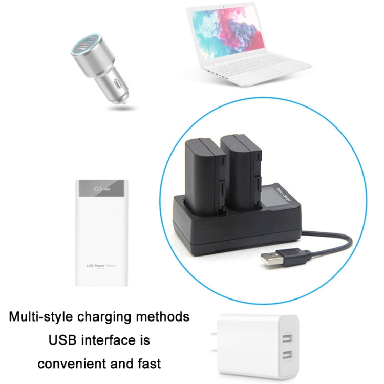 USB LCD Dual Charger Camera Battery Charger
