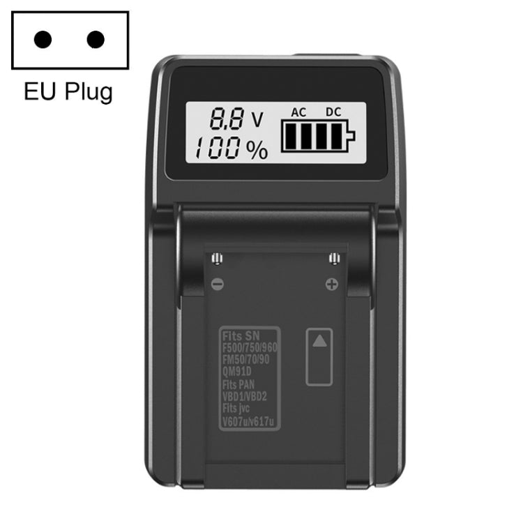 LCD Single Charger Camera Battery Charger, EU Plug
