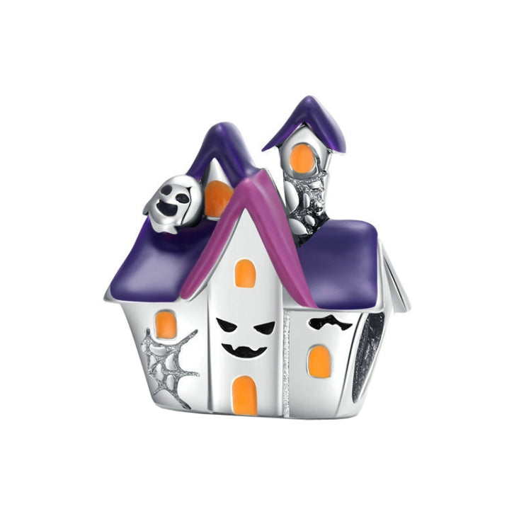 BSC324 Purple Halloween Ghost House DIY Loose Bead Accessories S925 Silver Beaded Accessories, BSC324