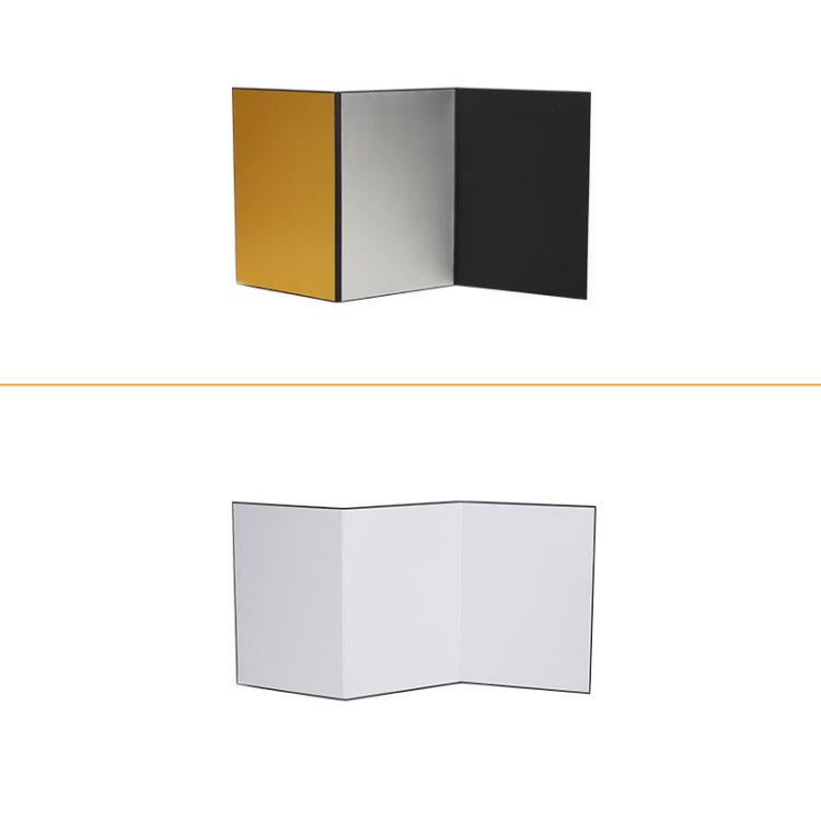 Tri-Fold Photography Cardstock Reflector Props, A3 One Side All White, A3 One Side All Black, A3 One Side All Gold, A4 One Side All White, A4 One Side All Silver, A4 One Side All Gold