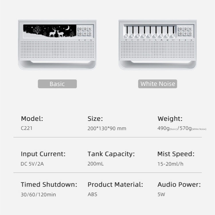 White Noise Sleep Instrument Simulation Flame Ultrasonic Humidifier, White Noise