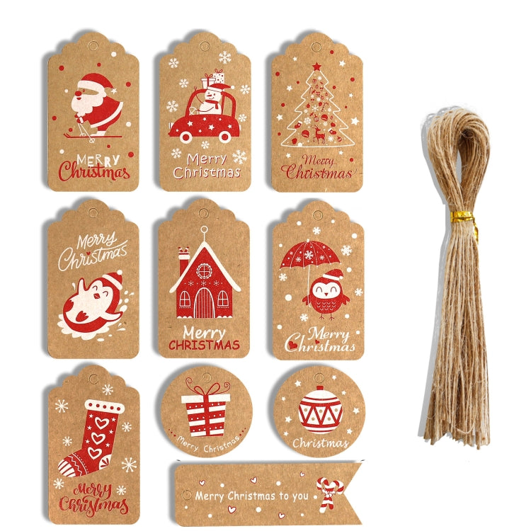 2 Packs 50pcs/set  Christmas Kraft Paper Tags Gift Wrapping Paper Labels, Series 1, Series 2, Series 3, Series 4, Series 5, Series 6, Series 7, Series 8, Series 9, Series 10, Series 11, Series 12, Series 13, Series 14