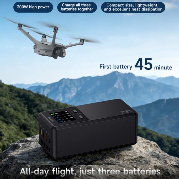 For DJI Matrice 4D / 4TD LKTOP UC363 Digital Display 3-Channel Charging Manager 300W Battery Fast Charger, US Plug, EU Plug