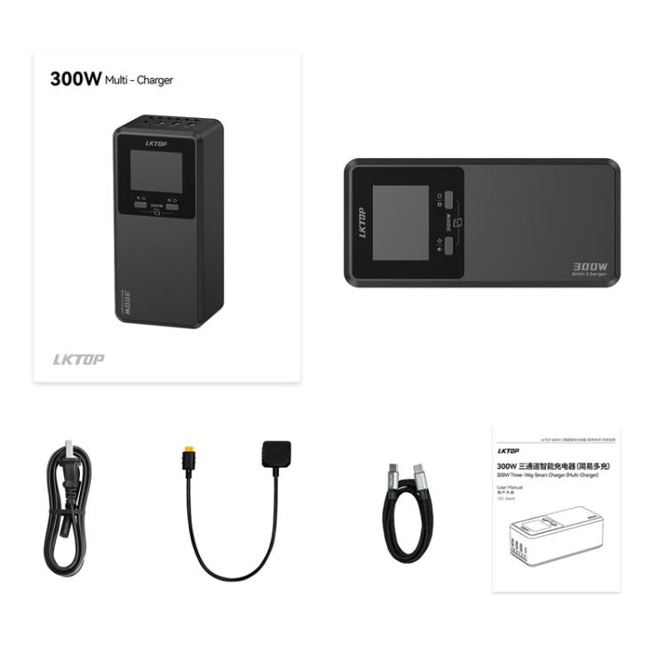 For DJI Matrice 4D / 4TD LKTOP UC363 Digital Display 3-Channel Charging Manager 300W Battery Fast Charger, US Plug, EU Plug