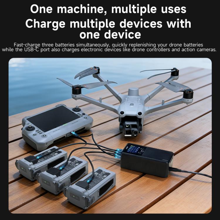 For DJI Matrice 4D / 4TD LKTOP UC363 Digital Display 3-Channel Charging Manager 300W Battery Fast Charger, US Plug, EU Plug