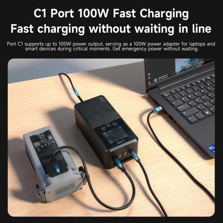 For DJI Matrice 4D / 4TD LKTOP UC363 Digital Display 3-Channel Charging Manager 300W Battery Fast Charger, US Plug, EU Plug