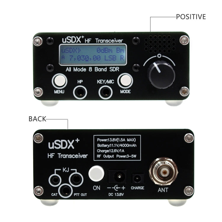 Usdr Usdx + V2 Plus 8 Band SDR Full Mode HF SSB QRP High Frequency Transceiver, Spec: EU Plug, EU Plug, US Plug, No Power Supply