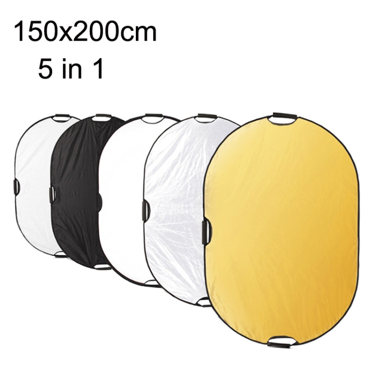 Selens  5 In 1 (Gold / Silver  / White / Black / Soft Light) Folding Reflector Board, Size: 100cm Triangle, 60cm Round, 80cm Round, 110cm Round, 60x90cm, 80x120cm, 120x180cm, 150x200cm, 80cm Triangle, 110cm Triangle