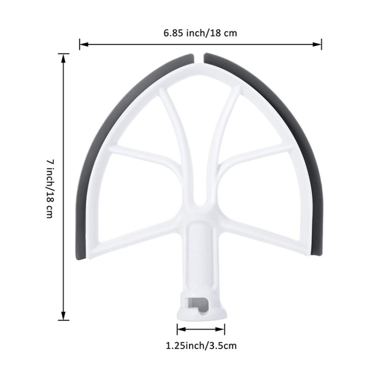KA-6B For KitchenAid 6-Quart Bowl Lift Stand Mixer Plastic Flat Beater Paddle with Silicone Edges, KA-6B