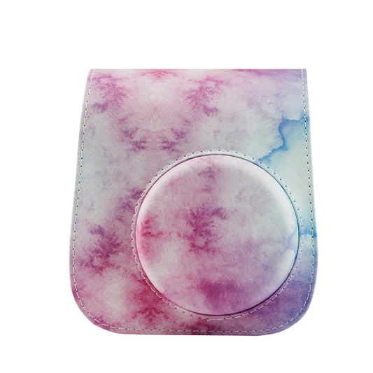For Instax Mini11 / 9 / 8 PU Cortex Retro Camera Bag Protective Cover, Oil Color, Blue Pink Color, Fantastic Cloud, Blue Color