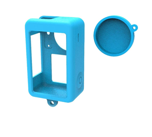 For DJI Osmo Action 3 Silicone Protective Case Lens Cap, Silicone (Blue), Silicone (Black), Silicone (Red)