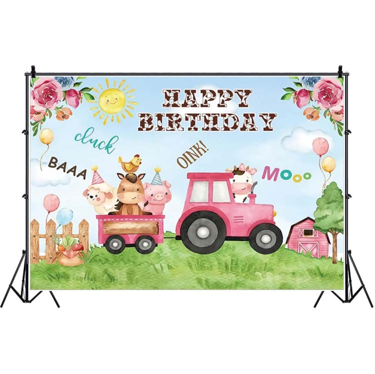 1.5m X 1m Cartoon Farm Animals Photography Backdrop Birthday Party Background Decoration