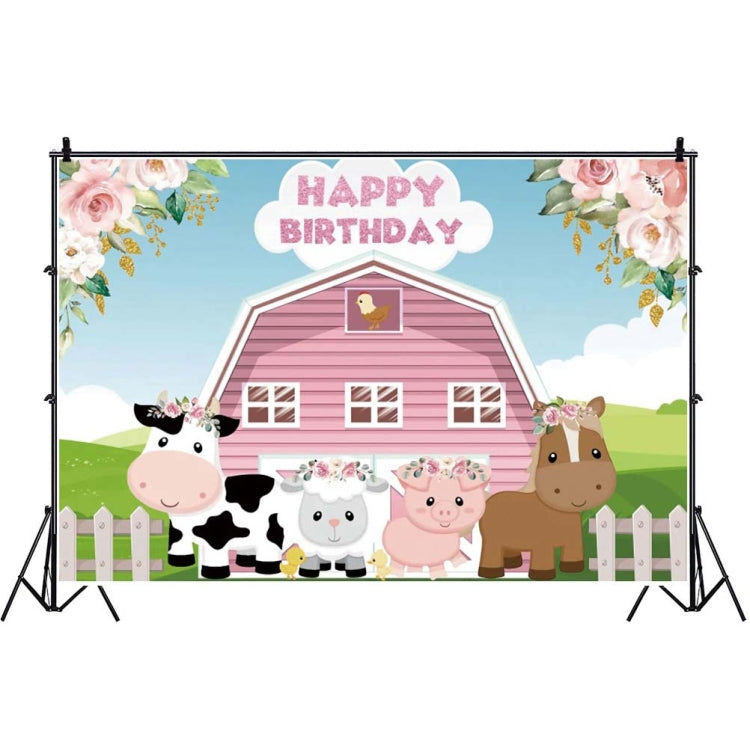 1.5m X 1m Cartoon Farm Animals Photography Backdrop Birthday Party Background Decoration