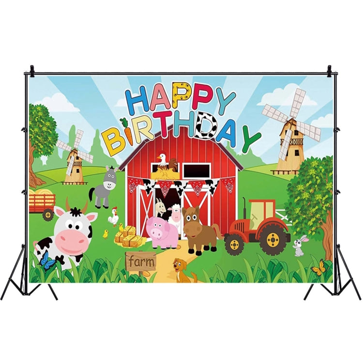 1.5m X 1m Cartoon Farm Animals Photography Backdrop Birthday Party Background Decoration
