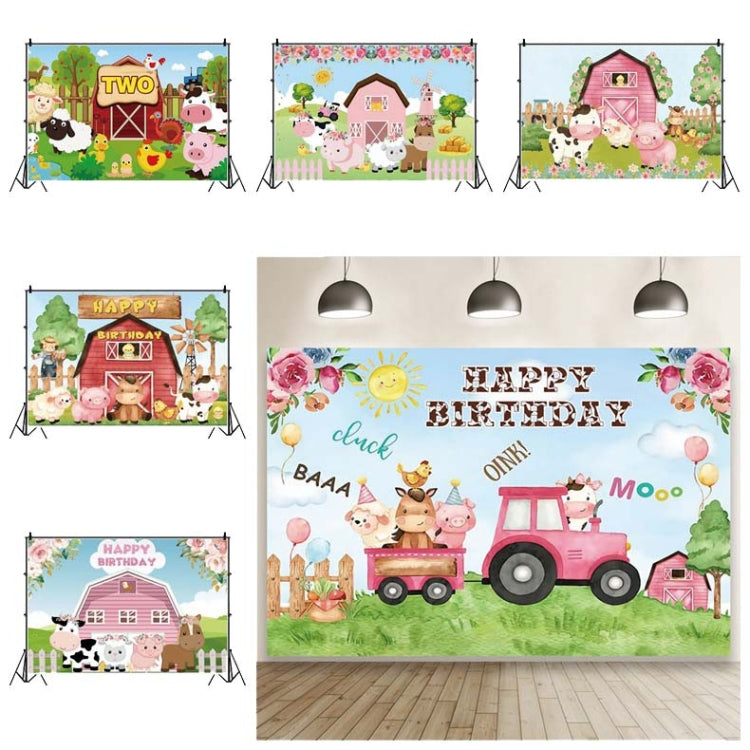 1.5m X 1m Cartoon Farm Animals Photography Backdrop Birthday Party Background Decoration