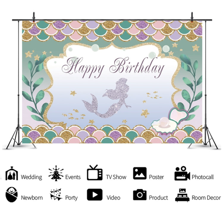 120 x 80cm Mermaid Happy Birthday Photography Background Cloth, 120 x 80cm (12002575), 120 x 80cm (12009595), 120 x 80cm (12009608), 120 x 80cm (12009768), 120 x 80cm (12101789), 120 x 80cm (12101996), 120 x 80cm (11401122), 120 x 80cm (12010125)