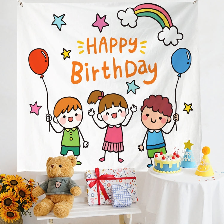 Birthday Layout Hanging Cloth Children Photo Wall Cloth, 150x230cm Velvet, 180x200cm Velvet