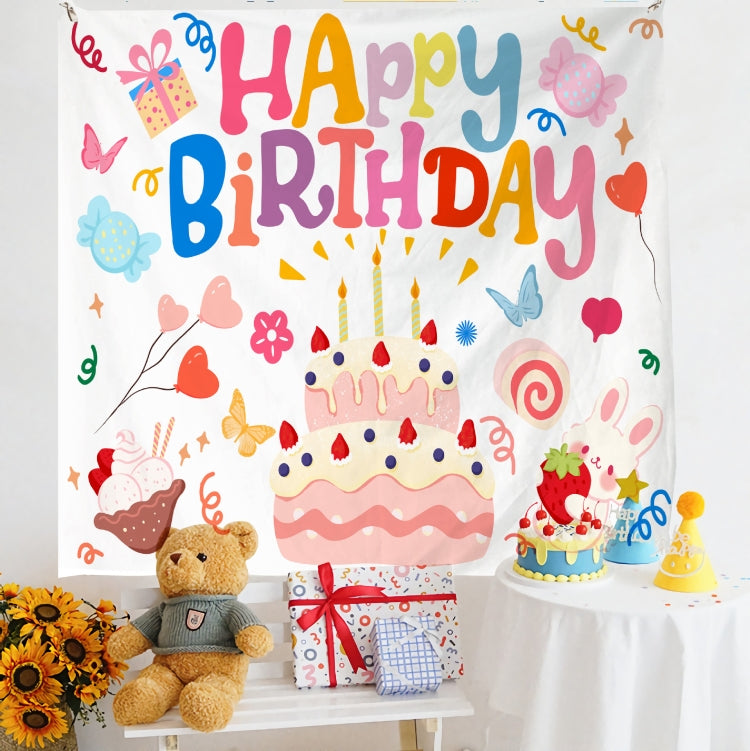 Birthday Layout Hanging Cloth Children Photo Wall Cloth, 180x230cm Velvet