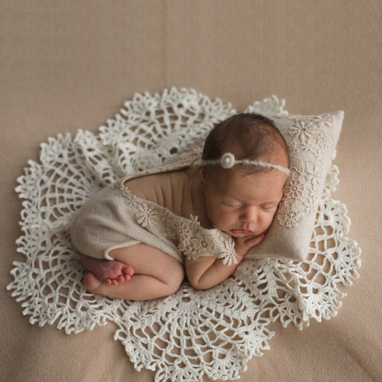 Hollow Lace Round Blanket + Pillow Suit Baby Photography Props, Blanket Suit(White), Blanket Suit(Pink), Blanket Suit(Light Blue), Blanket Suit(Light Green), Blanket Suit(Khaki), Blanket Suit(Beige)