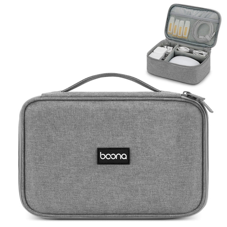 Baona Multifunctional Earphone Data Cable Digital Storage Bag, Spec:, Single-layer (Gray), Single-layer (Black), 2-layer (Gray), 2-layer (Black), Single-Layer Box (Gray), Single-Layer Box (Black), 2-layer Box (Gray), 2-layer Box (Black), XL (Gray)�����...