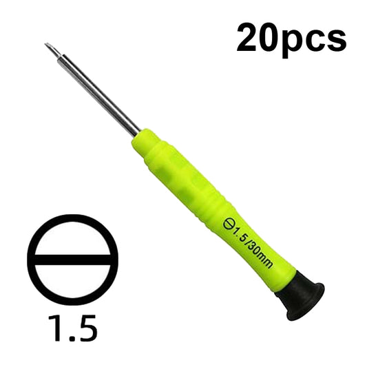 20pcs Mini Screwdriver Anti-Slip Mobile Phone Disassembly Maintenance Tools, 1.5 Phillips, 1.5 Straight, 2.0 Phillips, 2.0 Straight, 1.2 Phillips, 1.2 Five Star, 0.8 Five Star, 0.6Y, T2, T3, T4, T5, T6