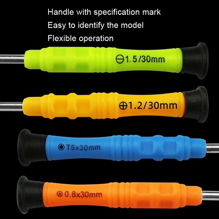20pcs Mini Screwdriver Anti-Slip Mobile Phone Disassembly Maintenance Tools, 1.5 Phillips, 1.5 Straight, 2.0 Phillips, 2.0 Straight, 1.2 Phillips, 1.2 Five Star, 0.8 Five Star, 0.6Y, T2, T3, T4, T5, T6