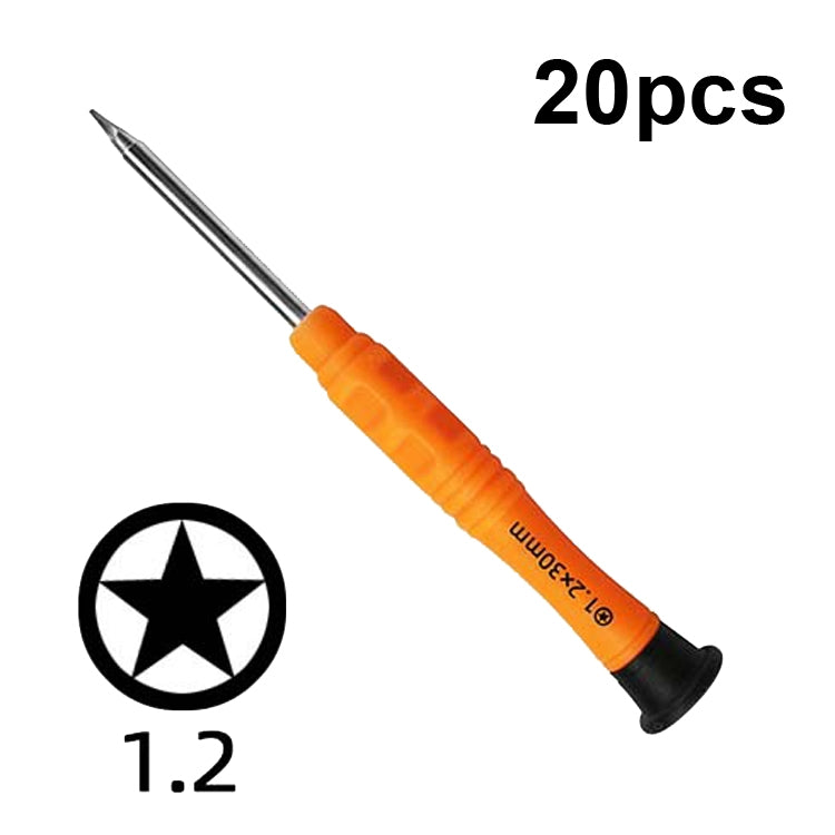 20pcs Mini Screwdriver Anti-Slip Mobile Phone Disassembly Maintenance Tools, 1.5 Phillips, 1.5 Straight, 2.0 Phillips, 2.0 Straight, 1.2 Phillips, 1.2 Five Star, 0.8 Five Star, 0.6Y, T2, T3, T4, T5, T6