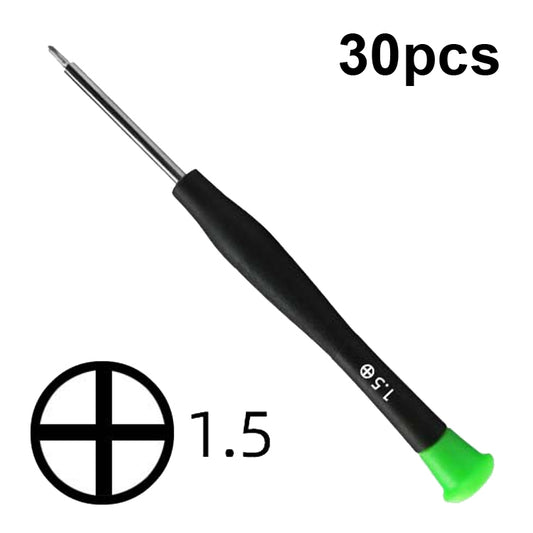 30pcs Color Hat Screw Batch Digital Mobile Phone Clock Maintenance Tool, 1.5 Phillips, 1.5 Straight, 0.8 Five Star, 0.6 Y Shape, T2 Hexagon, T5 Hexagon