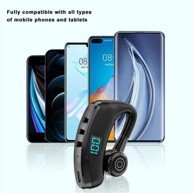 V19S Wireless Bluetooth Headset Digital Display With Charging Bin Mobile Power Function, With Charging Bin Black, With Charging Bin Blue