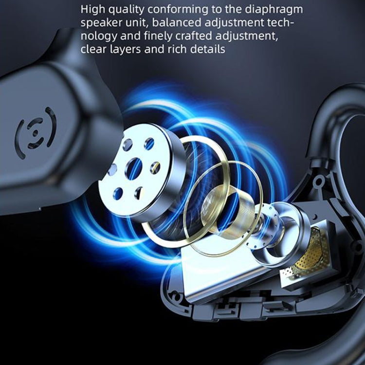 YX02 With Digital Display Hanging Ear Bone Conduction Bluetooth Headset, YX02 Black, YX02 Grey, YX02 Red, YX02 Pink