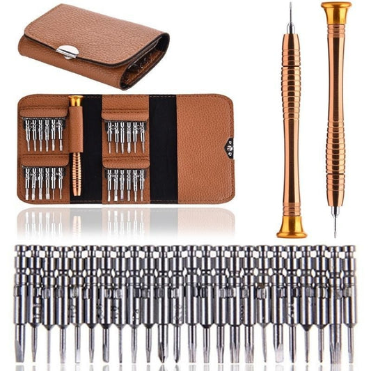 25 In 1 Screwdriver Batch Set Mobile Phone Notebook Repair Tool, 25 In 1  (Brown)