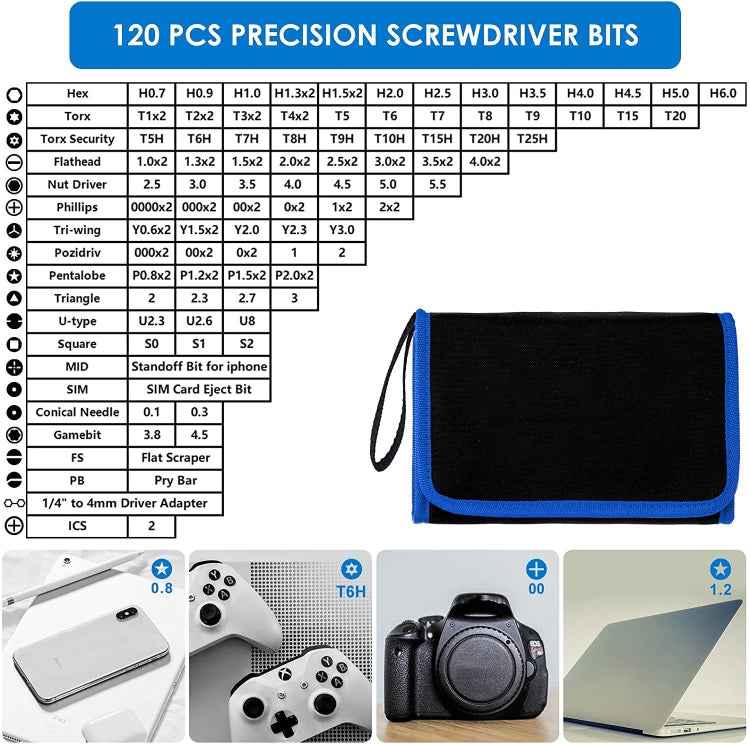 142 In 1 Precision Screwdriver Set Magnetic Screw Driver Bit Kit For PC Phone Repair Tool, 142 in 1 - BSPART