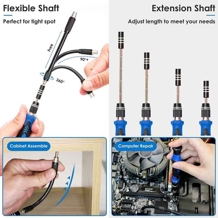 142 In 1 Precision Screwdriver Set Magnetic Screw Driver Bit Kit For PC Phone Repair Tool, 142 in 1 - BSPART