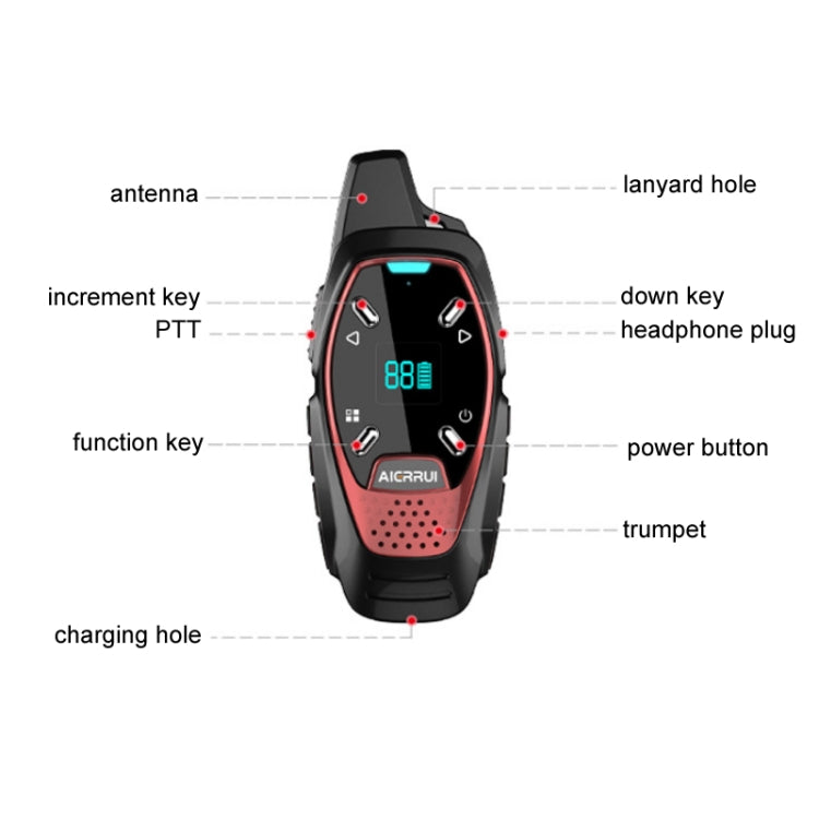 LED Display USB Charging Wireless Handheld Small Mini Walkie Talkie, A13 (Grey), A13 (Red), A13 (Green), A13 (Blue), A13 (Black), A13 (White)