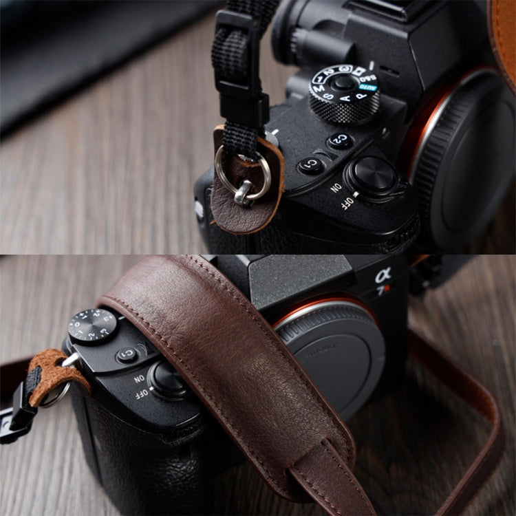 Outdoor Photography Cowhide Leather Camera Shoulder Hanging Neck Winding Strap, Spec:, Top-layer (Black), Top-layer (Deep Coffee), Top-layer (Coffee), Split Leather (Coffee), Split Leather (Black), Pure Leather (Black), Pure Leather (Deep Coffee)      ...