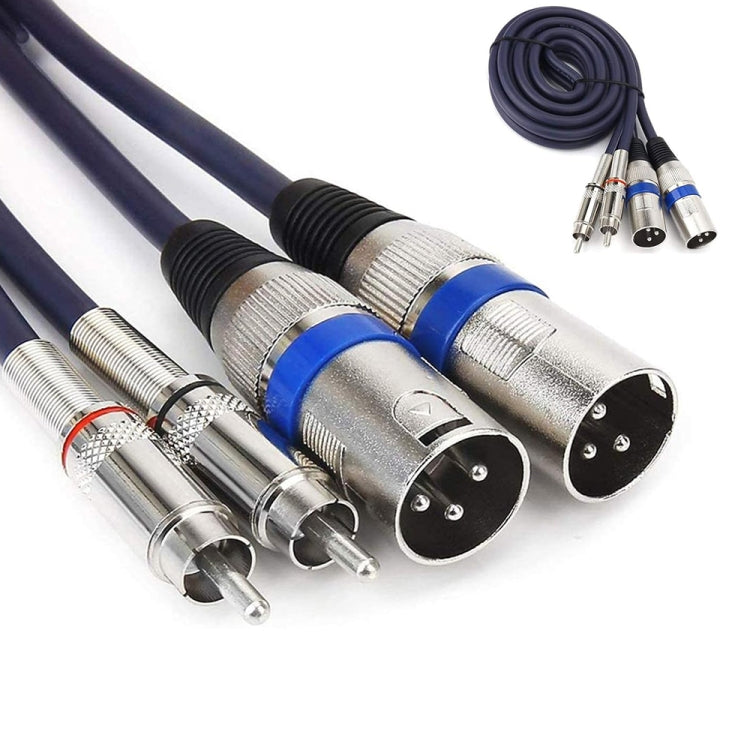 2RCA Male 2XLR Caron Male Speaker Audio Balance Cable, Length:, 0.5m, 1m, 1.5m, 2m, 3m, 5m, 10m, 20m