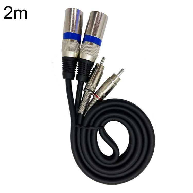 2RCA Male 2XLR Caron Male Speaker Audio Balance Cable, Length:, 0.5m, 1m, 1.5m, 2m, 3m, 5m, 10m, 20m