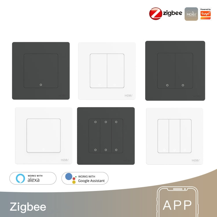 Tuya ZigBee Smart Single-fire Zero-fire Sharing Timing Voice Wall Switch EU Plug, Style:, 1 Way (White), 2 Ways (White), 3  Ways (White), 1 Way (Gray), 2 Ways (Gray), 3 Ways (Gray), 1 Way (White Scene Casual Post), 2 Ways (White Scene Casual Post)     ...