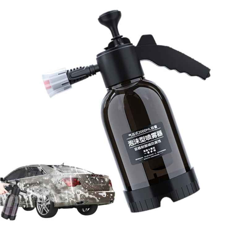2L Foam Sprayer Pressure Spray Bottle for Car Washing Plants Watering Fertilizing, 9321F Transparent Black