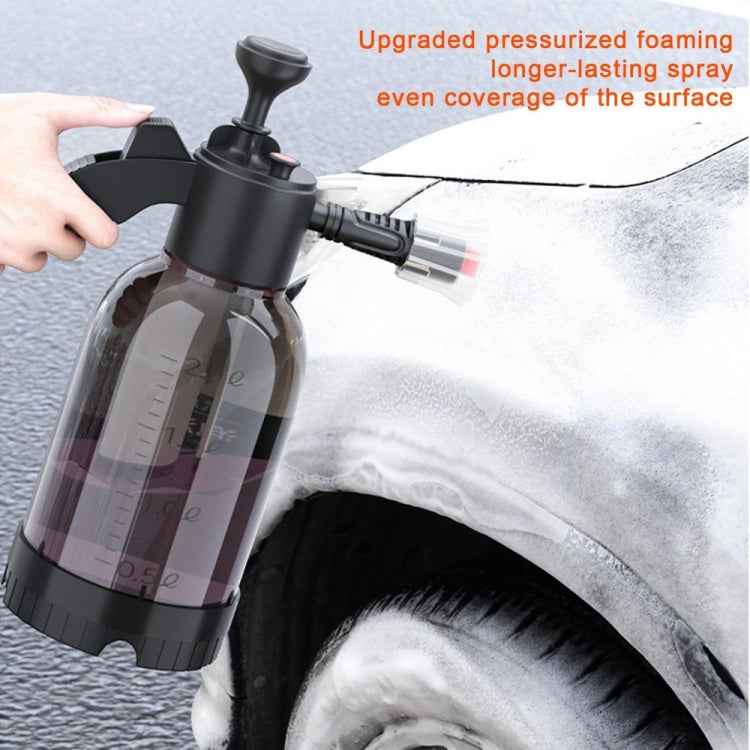 2L Foam Sprayer Pressure Spray Bottle for Car Washing Plants Watering Fertilizing, 9321F Transparent Black