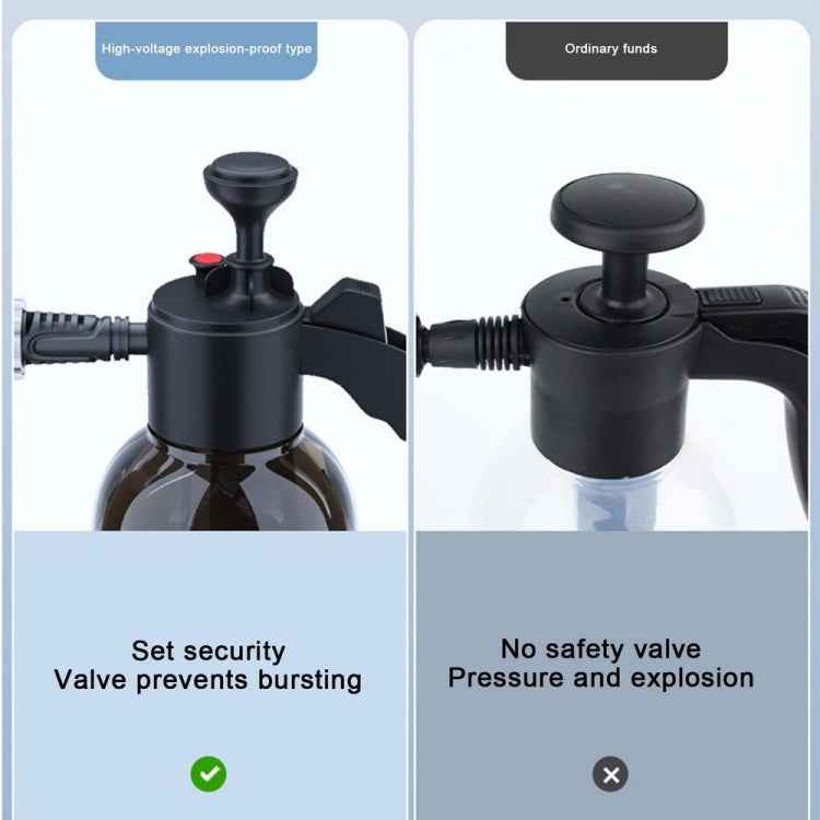 2L Foam Sprayer Pressure Spray Bottle for Car Washing Plants Watering Fertilizing, 9321F Transparent Black