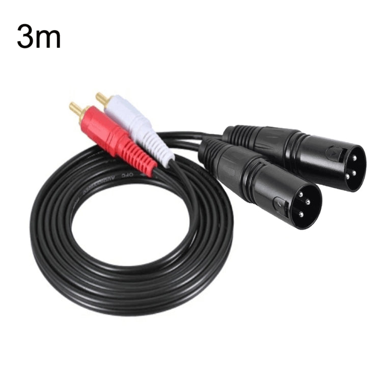 2RCA To 2XLR Speaker Canon Cable Audio Balance Cable, 0.5m, 1m, 1.5m, 3m