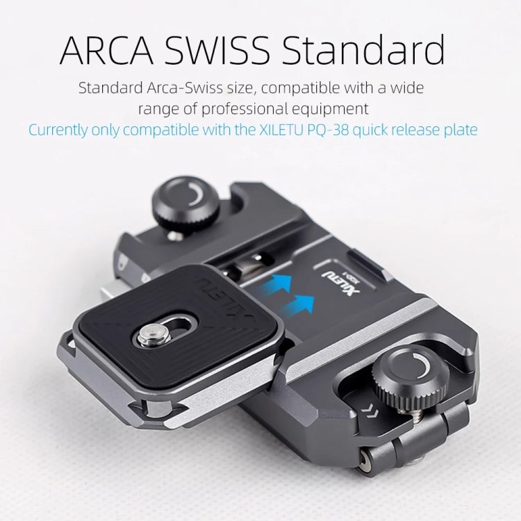 XILETU DSLR Camera Gimbal Arca Swiss Quick Release Plate Clamp,Spec:, Capture Clip+PQ-38, With Pad, Capture Clip+2pcs PQ-38, Only Capture Clip