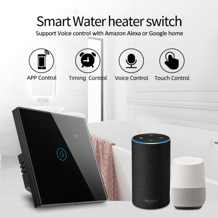 Tuya ZigBee 40A Smart High Power Water Heater Light Air Conditioner Switch Time Voice Remote Control, ZigBee 40A White