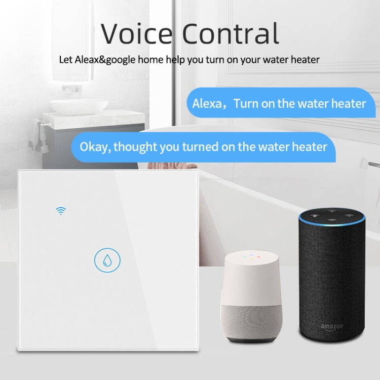 Tuya ZigBee 40A Smart High Power Water Heater Light Air Conditioner Switch Time Voice Remote Control, ZigBee 40A White