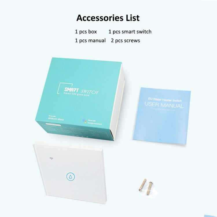 Tuya ZigBee 40A Smart High Power Water Heater Light Air Conditioner Switch Time Voice Remote Control, ZigBee 40A White