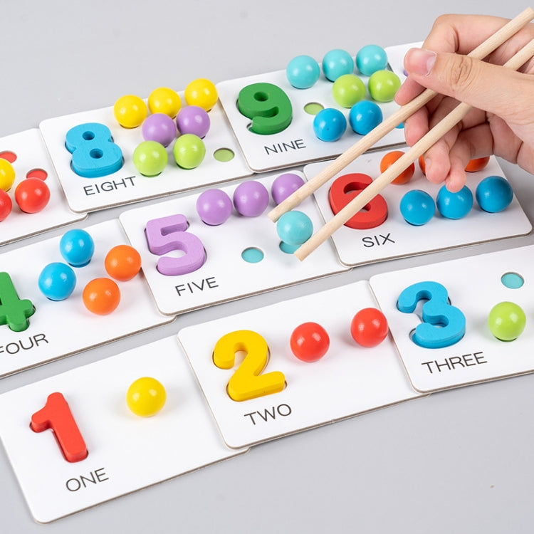 Children Number and Color Matching Clip Beads Enlightenment Teaching Aids Puzzle Early Education Toys