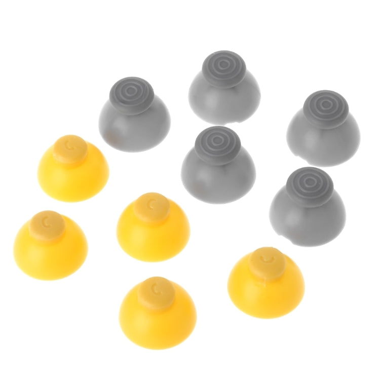 For Nintendo Gamecube NGC Controller 10pcs Joystick Cap Replacement Parts, Yellow, Grey