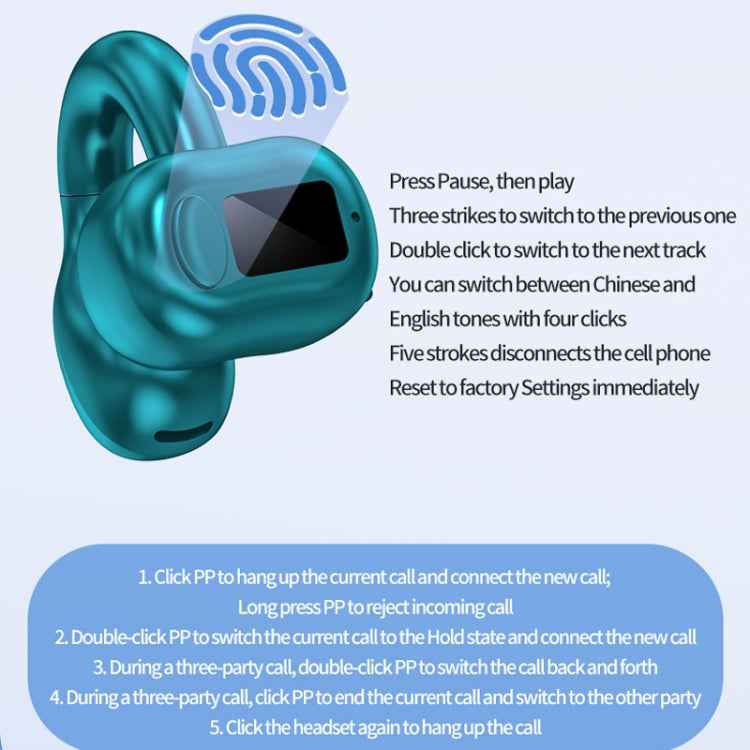 M10 IPX5 Waterproof Ear Clip Bluetooth Earphones, Style: